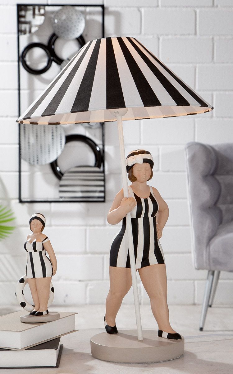  Poly Lampe "Becky" schwarz/weiß 