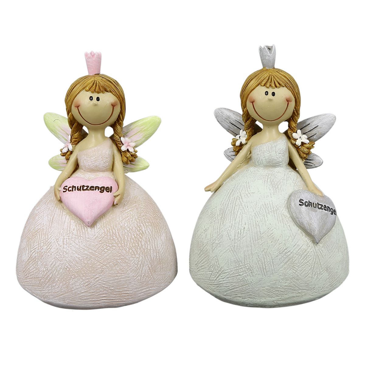 Poly Schutzengel Princess rosa  Breite 7 cm Höhe 10 cm