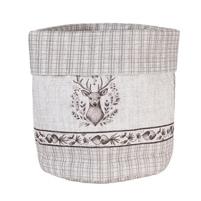 Brotkorb Ø 15x16 cm Beige Baumwolle Hirsch