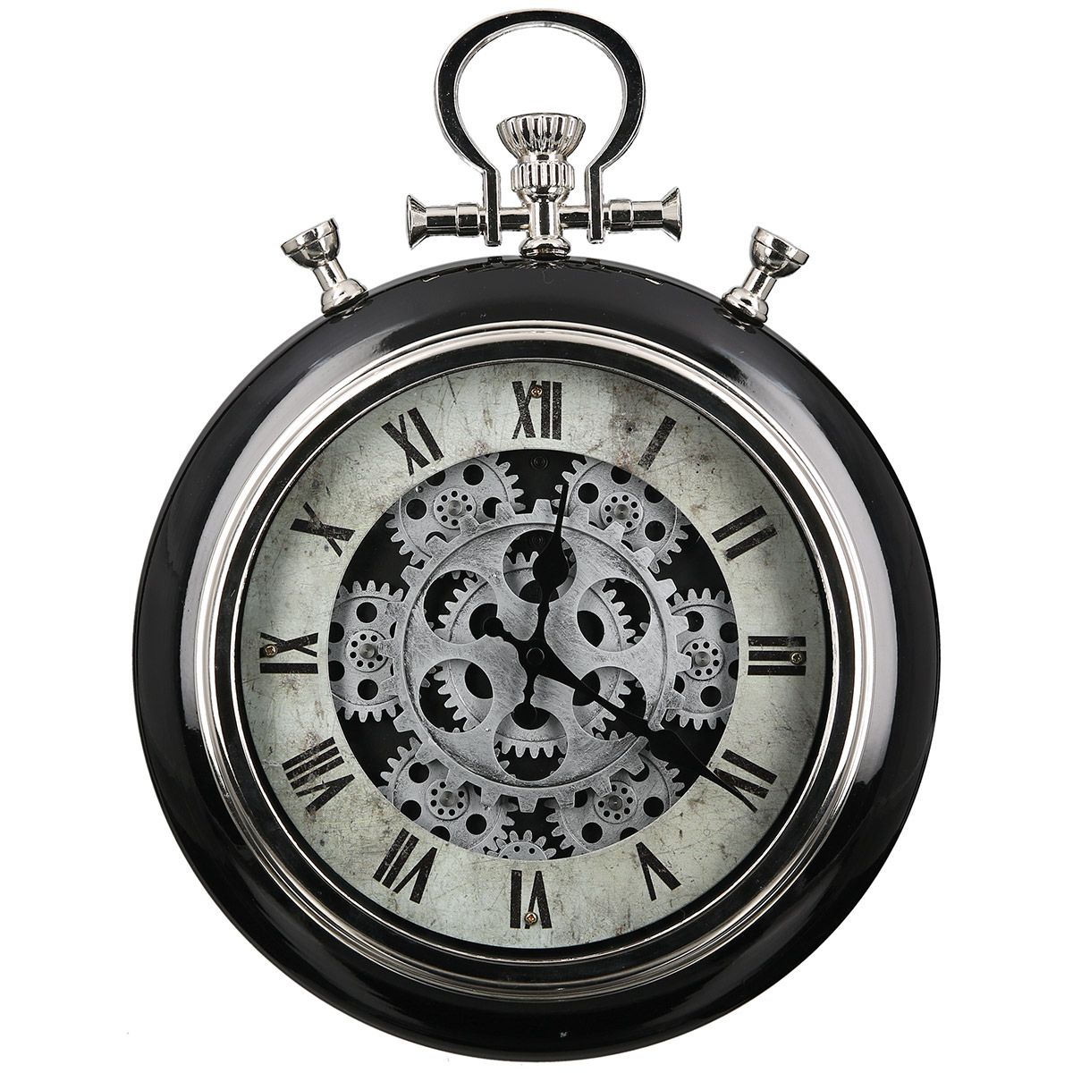 Glas/Metall Wanduhr "Central" schwarz/weiß H.40,5cm 