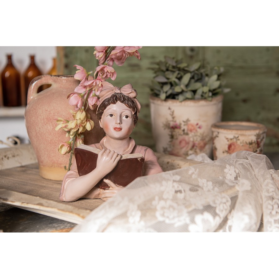 6PR0302 Wohnaccessoires Frau 16x11x19 cm Beige Rosa