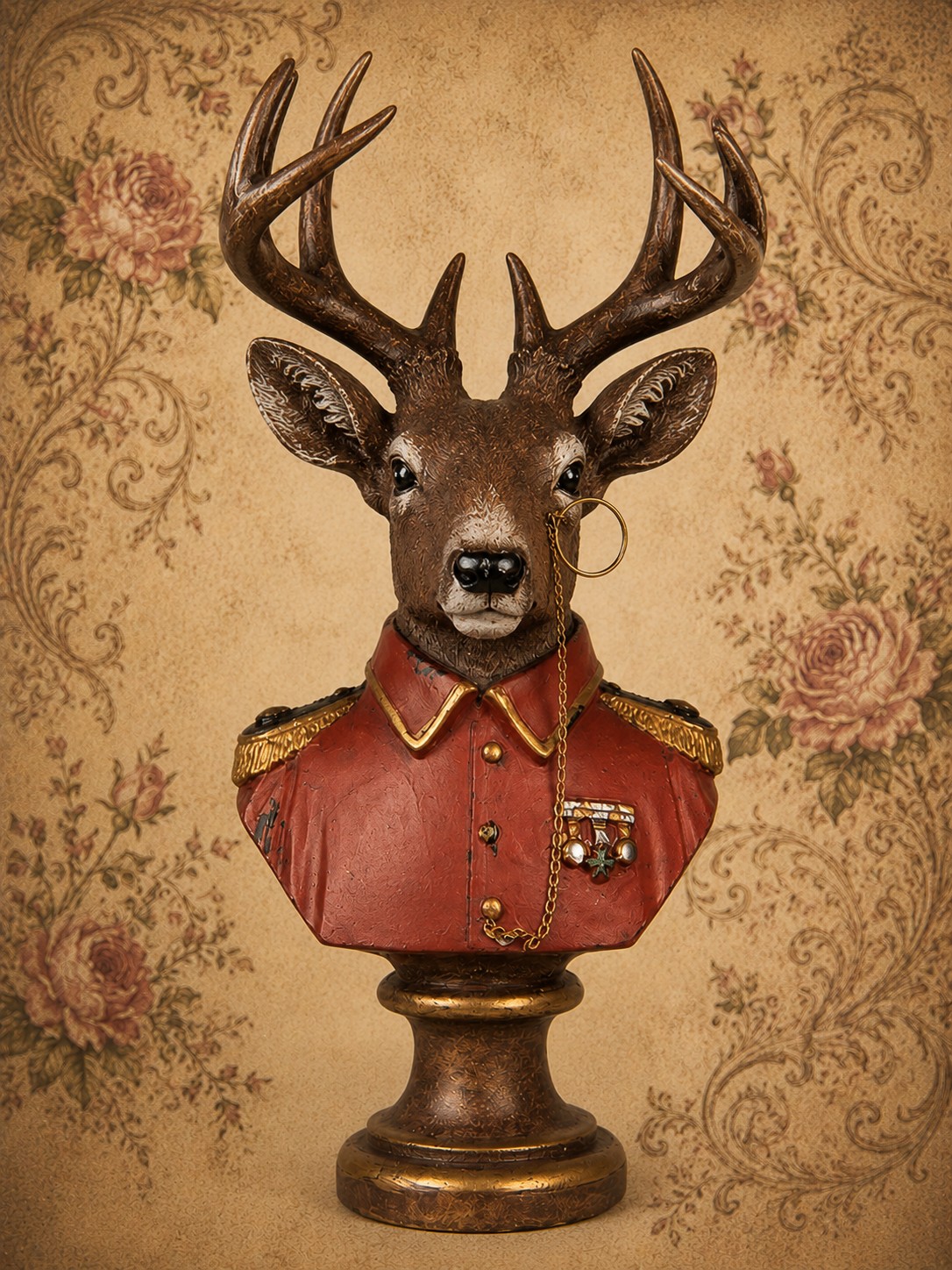 Dekorationsfigur Hirsch 16x14x36 cm Braun 