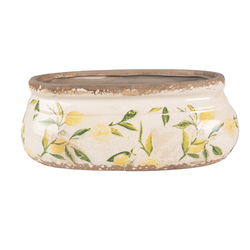 6CE1531L Blumentopf Indoor 29x13x11 cm Gelb Keramik Zitrone Oval
