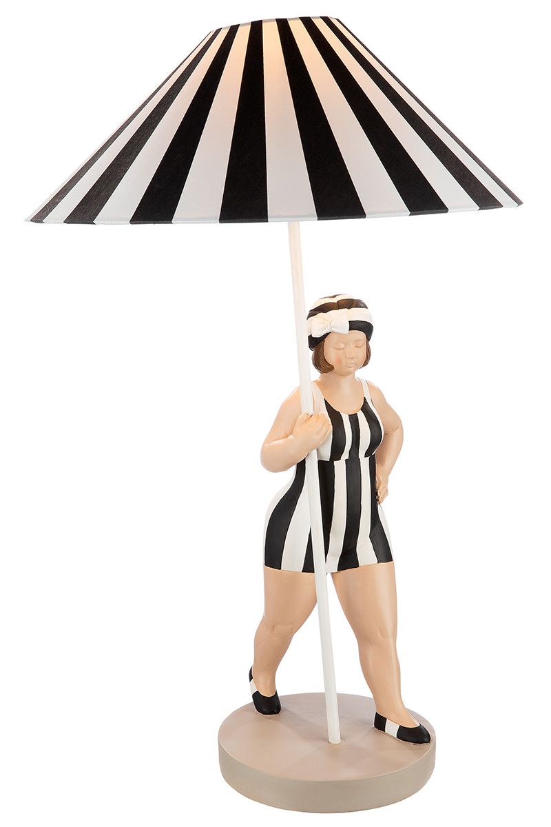  Poly Lampe "Becky" schwarz/weiß 