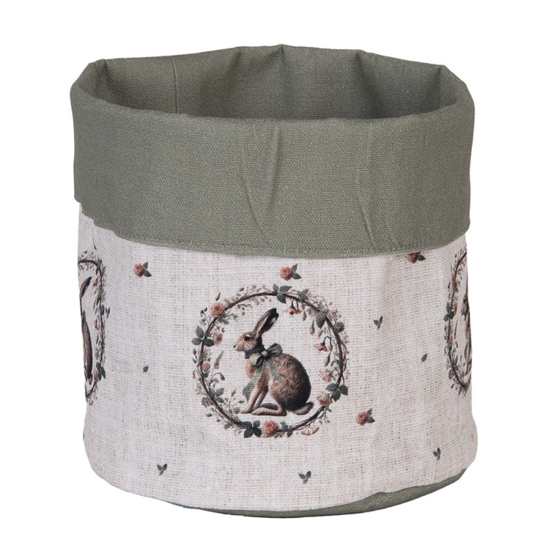 Brotkorb Ø 15x16 cm Beige Baumwolle