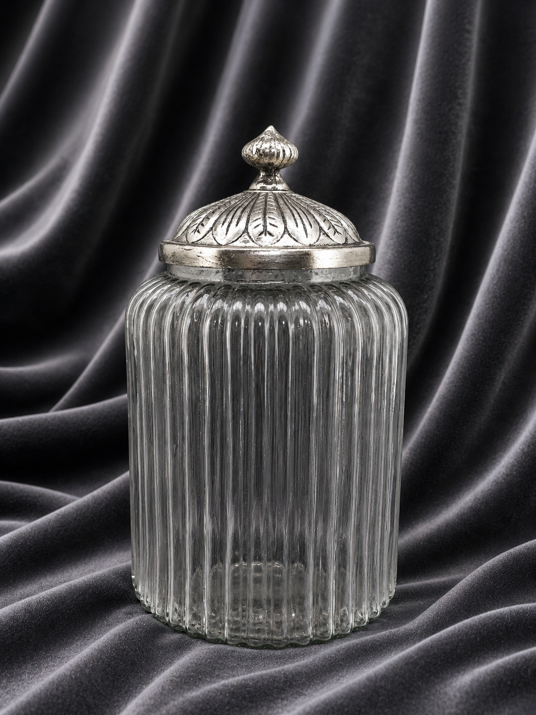 Exner Bonboniere Iride, transparent/silber, Glas/Aluminium, 13x13x20 cm, 2,535 l 