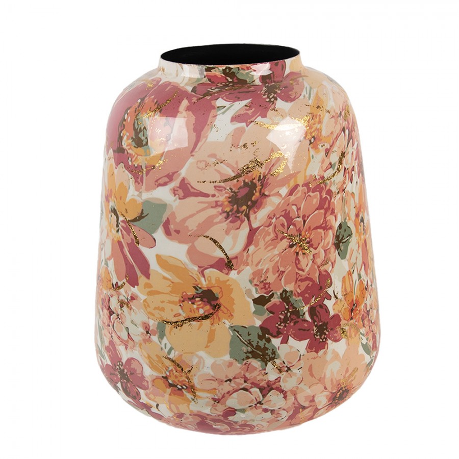 Vase Ø 35x52 cm Rosa Metall