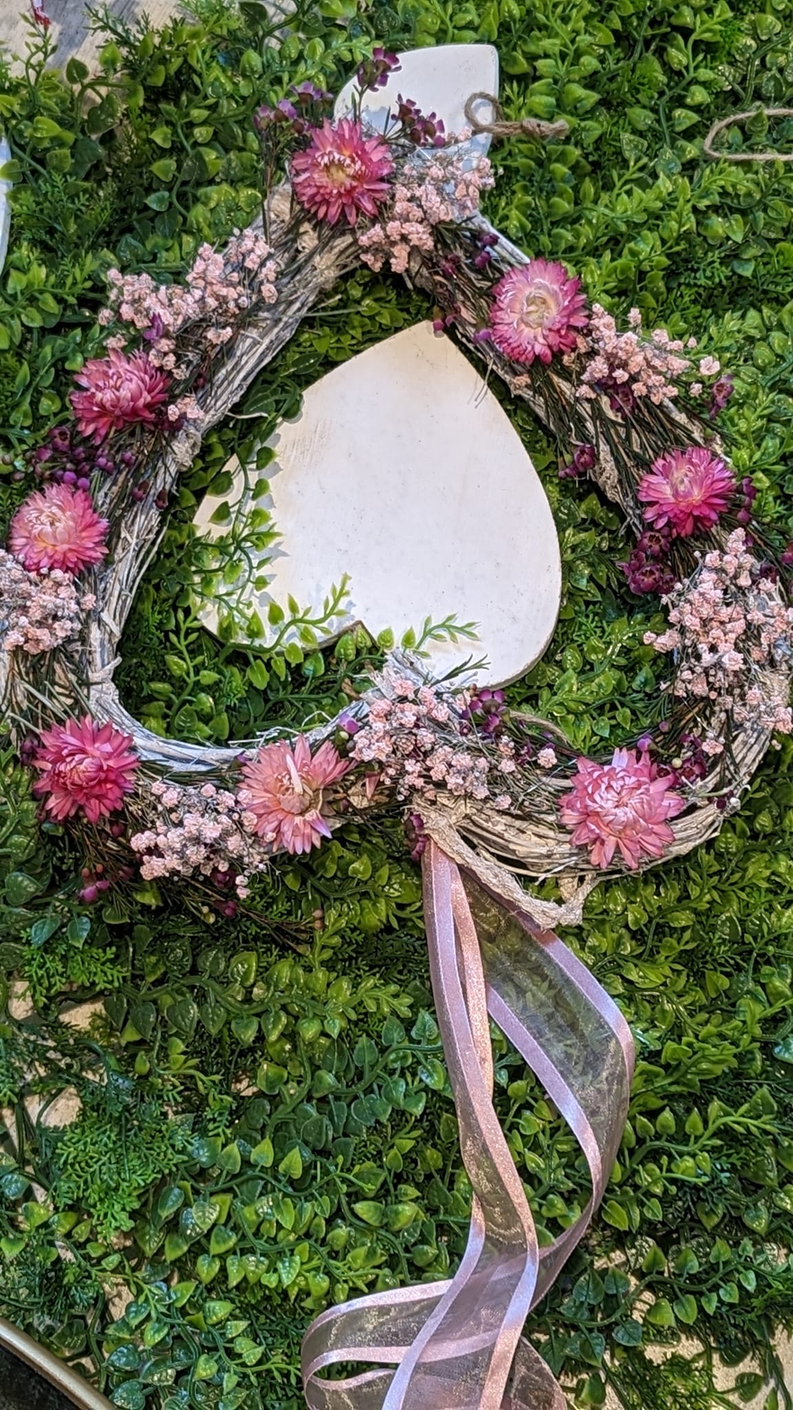 Herz zum Hängen rosa mittel