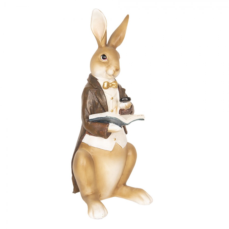 Figur Kaninchen 15x13x40 cm Beige Braun Polyresin Wohnaccessoires