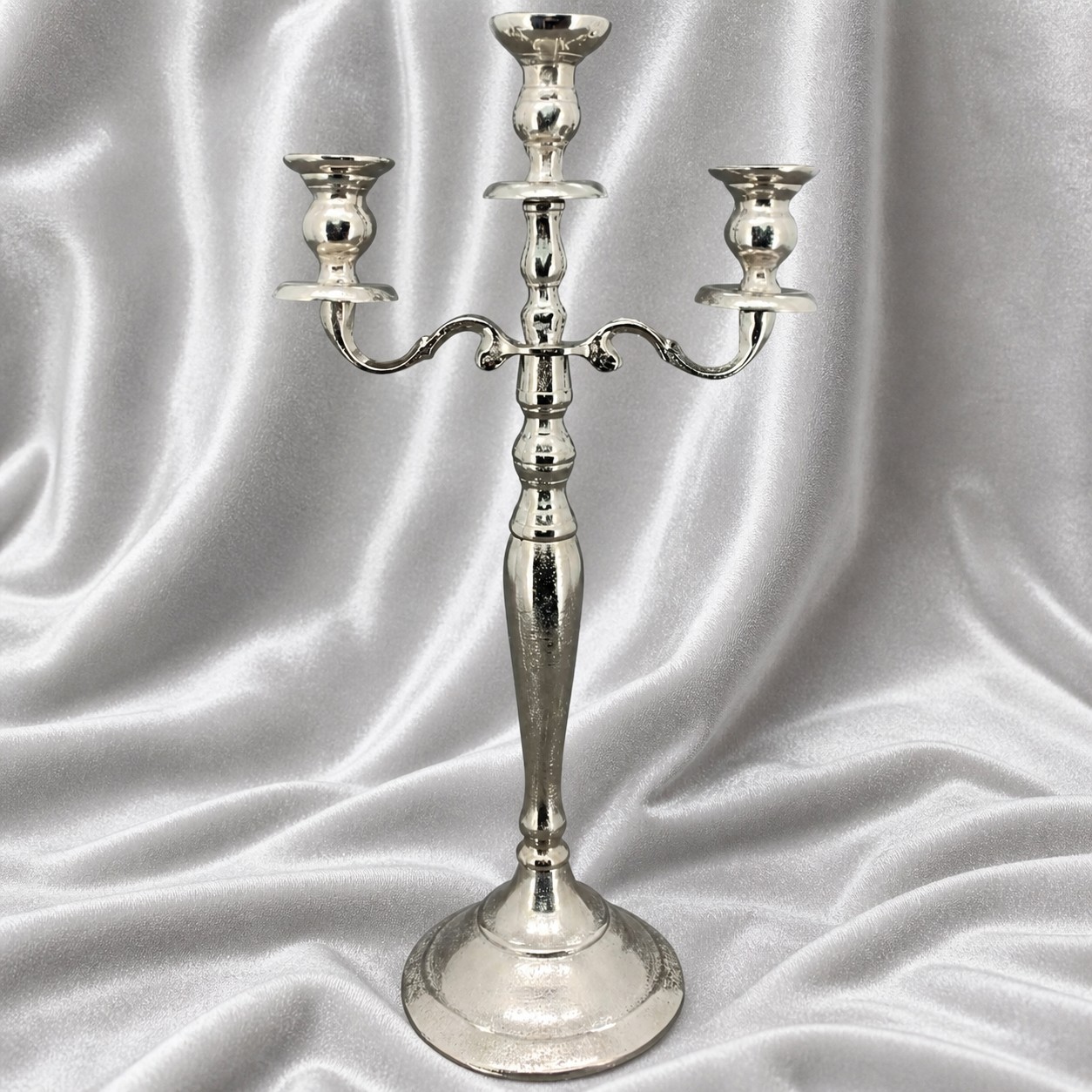 KerzenHalter GROS, silber, Alu, 34x14,5x48 cm 
