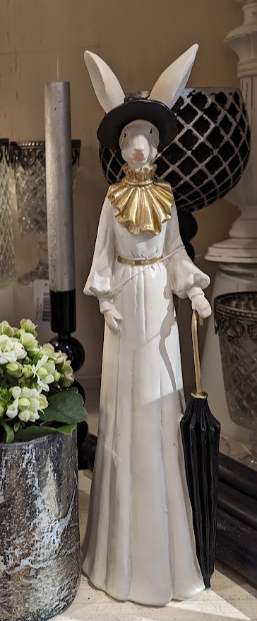  Osterhasen Dame Schwarz/weiss ca.30cm 