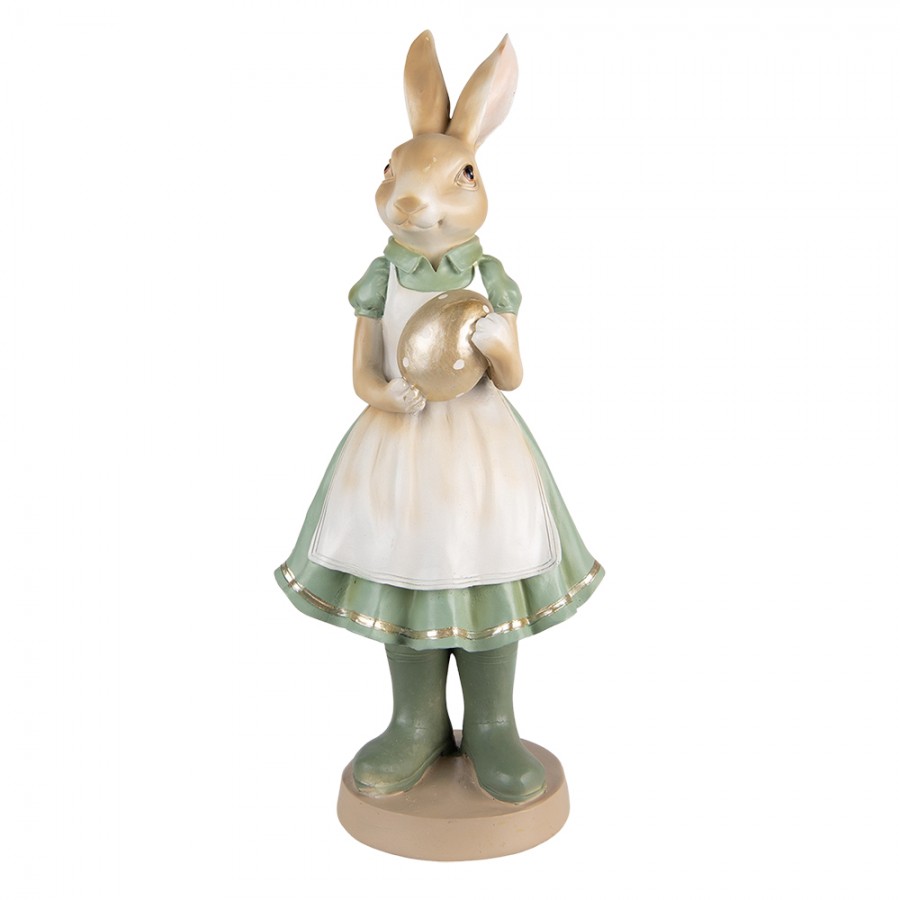 Figur Kaninchen 17x15x40 cm Grün Polyresin Wohnaccessoires