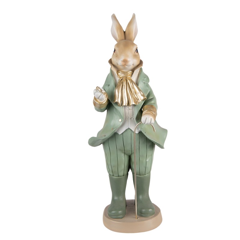 Figur Kaninchen 17x15x40 cm Grün Polyresin Wohnaccessoires