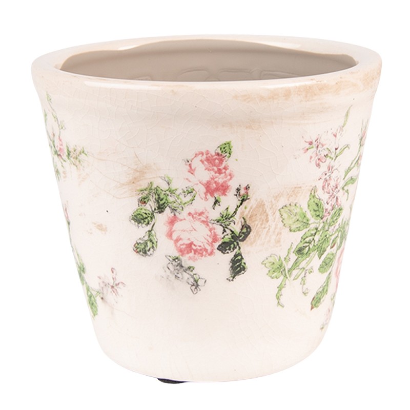 6CE1544S Blumentopf Indoor Ø 12x10 cm Rosa Beige Keramik Blumen