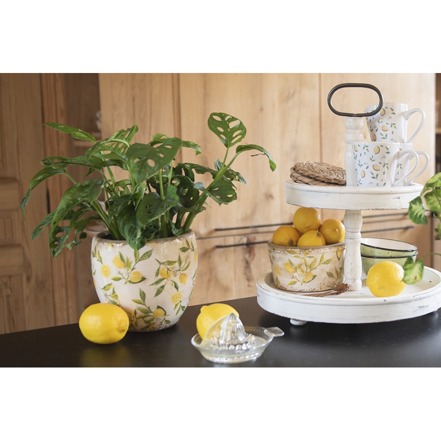 6CE1535L Blumentopf Indoor Ø 20x15 cm Gelb Keramik