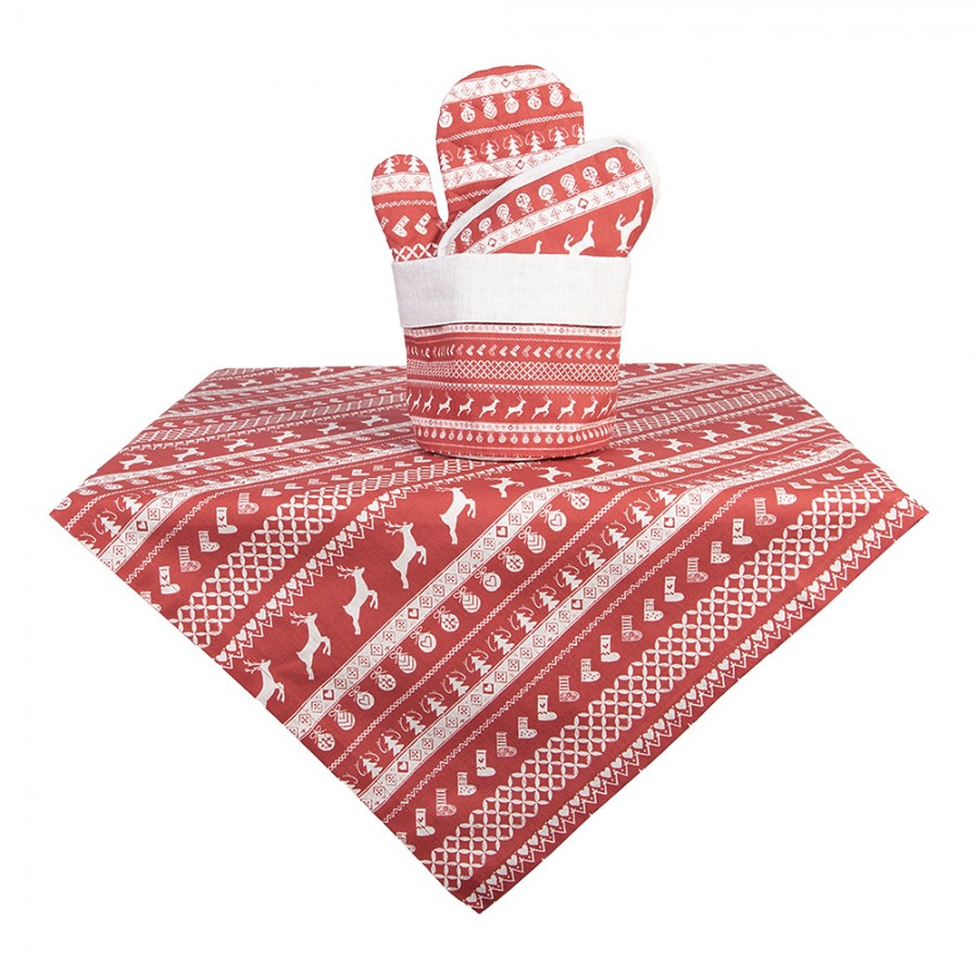 Geschirrtuch 50x85 cm Rot Baumwolle