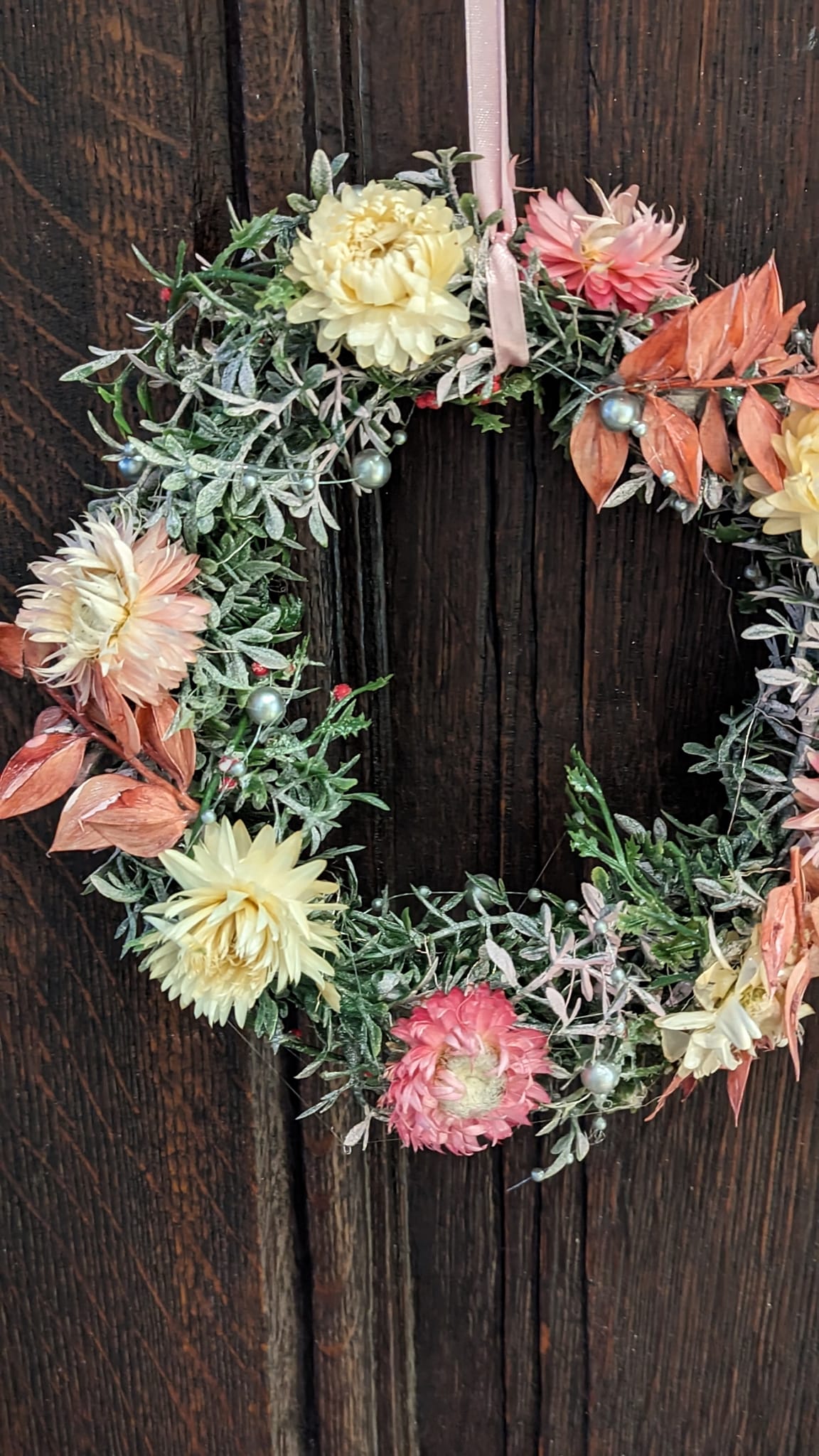 Türkranz haltbar mit echten und Knstblumen Blumen 