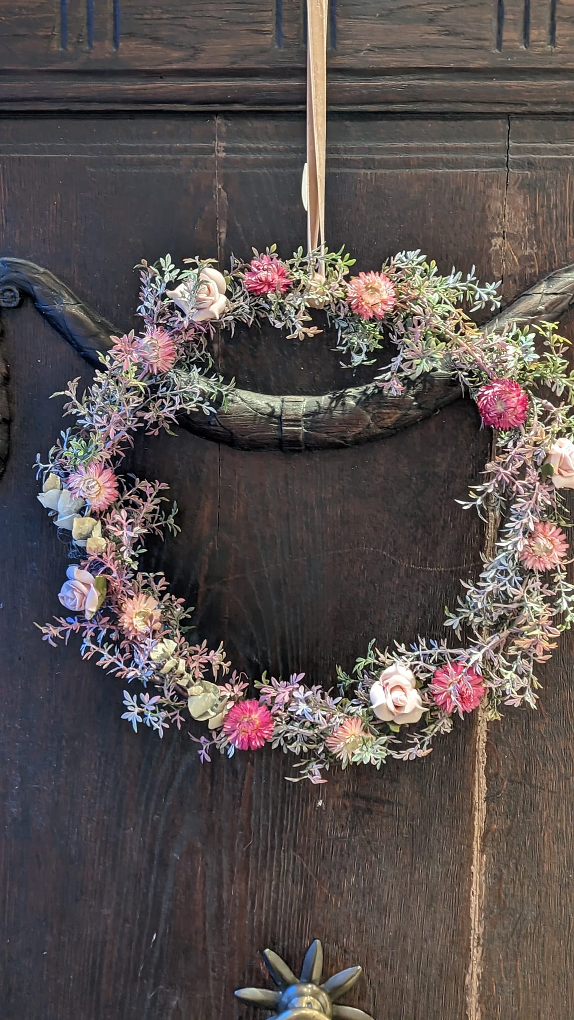 Türkranz mit Trocken +Kunst Blumen handgefertigt