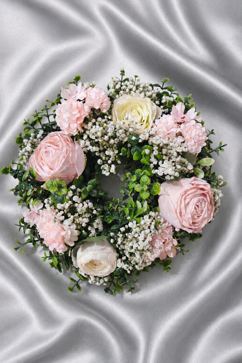 Kranz mit echten Haltbaren Rosen und Kunst Blumen ca.25cm handgefertigt ein Unikat