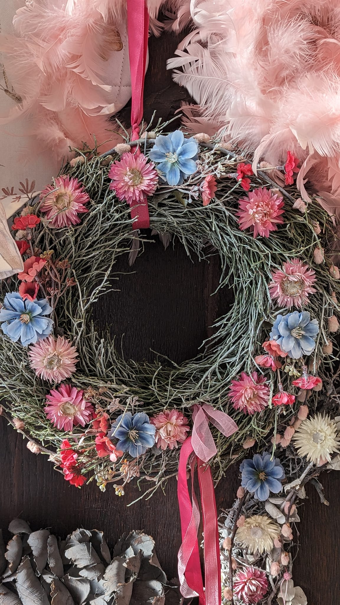 Türkranz haltbar mit echten Blumen