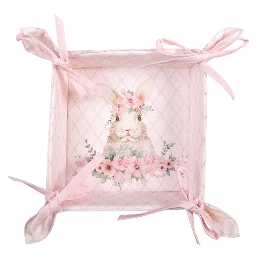 Brotkorb 35x35x8 cm Beige Baumwolle