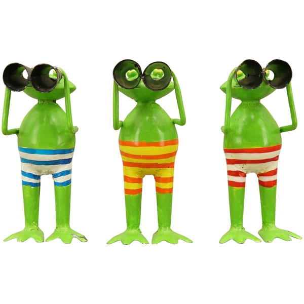 Frosch Spanner mit Fernglas Metall, 7x7x15 cm PREIS IMMER FÜR EINEN FROSCH FARBE ANGEBEN