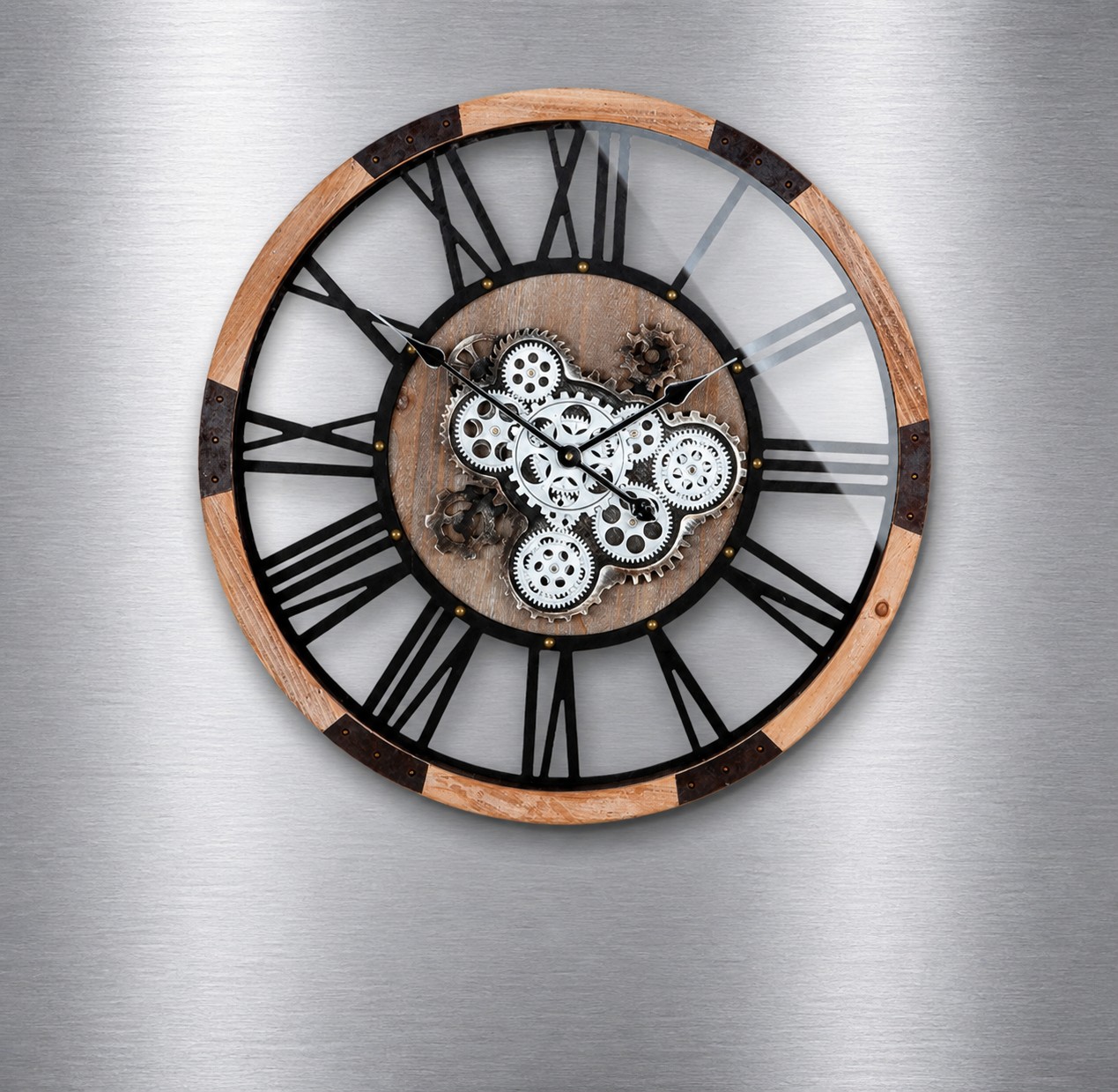 Wanduhr rund Zahnraduhr