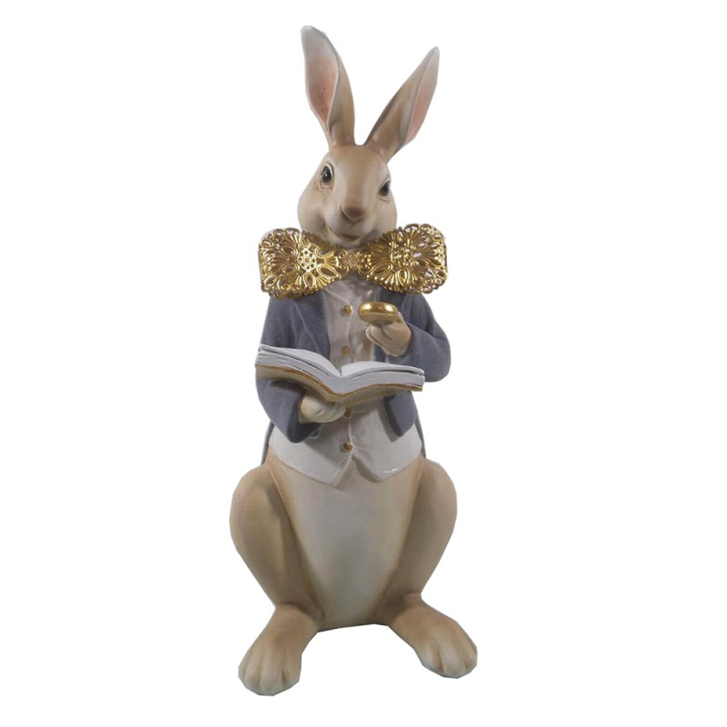 Figur Kaninchen 15x13x40 cm Braun Grau Polyresin Wohnaccessoires