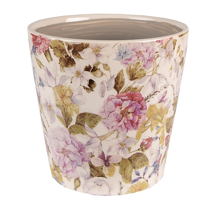 6CE1562L Blumentopf Indoor Ø 19x18 cm Rosa Beige Keramik