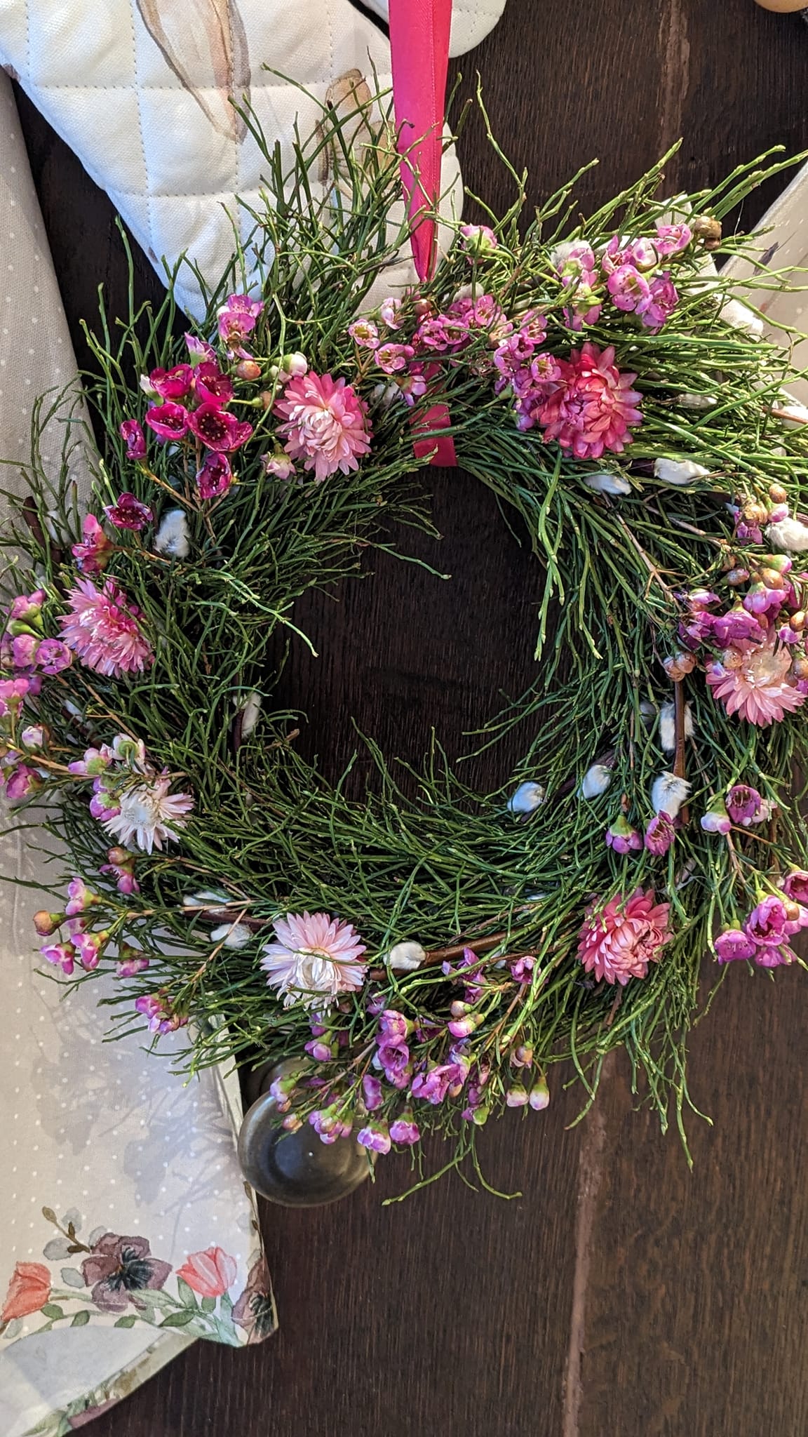 Türkranz zum mit Trockenblumen